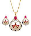 American Diamond Tear Drop Earrings And Necklace Set / Ruchi