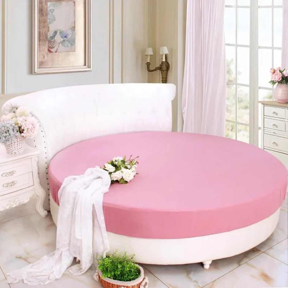 Modern Cotton Fitted Sheet For Round Bed / Ruchi