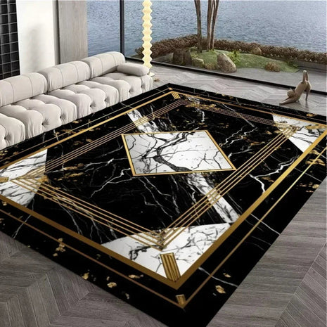 Marble Textured Anti-Skid Living Room Rug / Ruchi