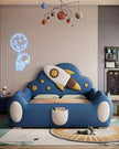 Spaceship Leather Kids Bed With Slide / Ruchi