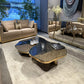 Contemporary Marble And Metal Coffee Table Set / Ruchi 
