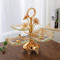 European Golden Metallic Cake And Tiered Stand With Tray / Ruchi