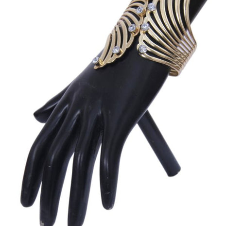 Stone Beaded Metal Cuff Bracelet / Ruchi