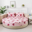 Round Cotton Fitted Bedsheet With Pillowcases / Ruchi