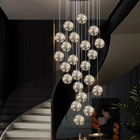 LED Ball Pendant Light Chandelier For Staircase / Ruchi