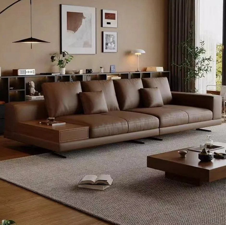Traditional Japanese Style Leather Sofa Set / Ruchi 