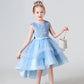 Sleeveless Kids Party Dress With Tulle Skirt