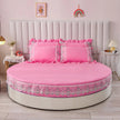 Plain Round Cotton Fitted Sheet With Pillowcases