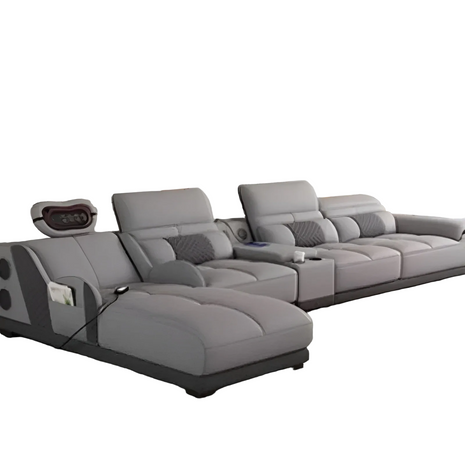 Head Massager Leather Sectional Sofa