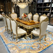 90-Inch European Wooden Dining Set For 8