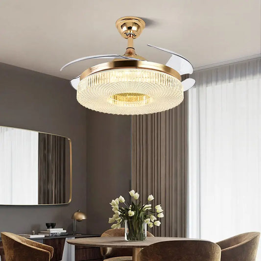Modern Remote Control LED Ceiling Fan Light / Ruchi