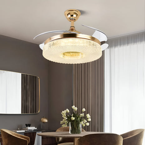 Modern Remote Control LED Ceiling Fan Light / Ruchi