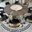 Shiny Wooden Top Round Dining Table Set