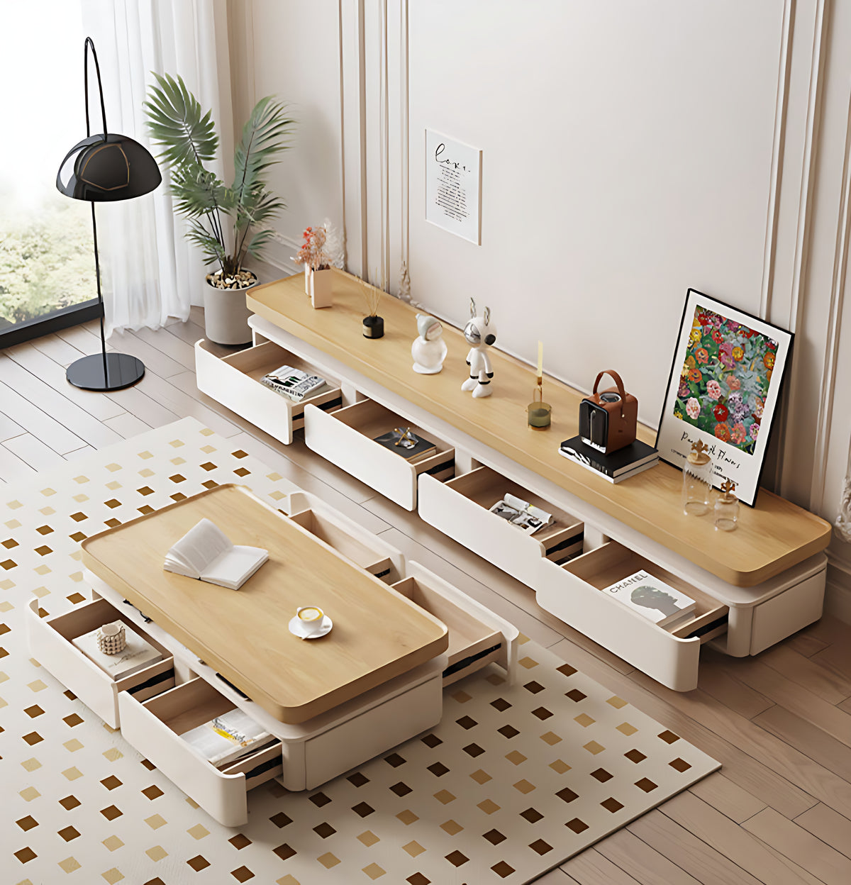 Modern Coffee Table TV Stand Set / Ruchi