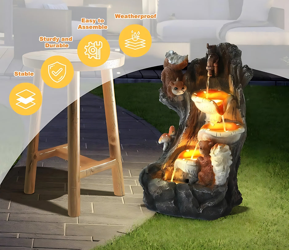 Nature Design LED Outdoor Resin Water Fountain / Ruchi