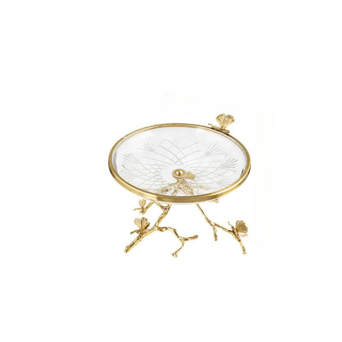 Glass Top Brass Fruit Tray For Party / Ruchi