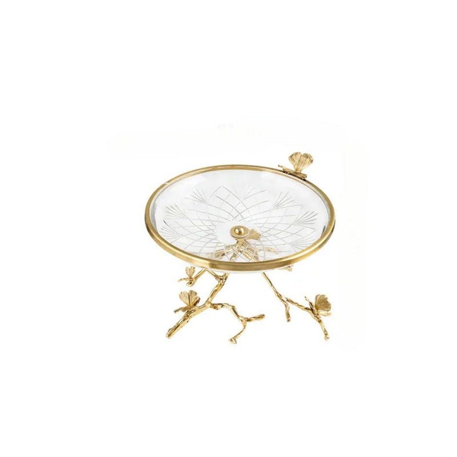 Glass Top Brass Fruit Tray For Party / Ruchi