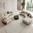 2 Piece Linen Fabric Curved Sectional Sofa / Ruchi