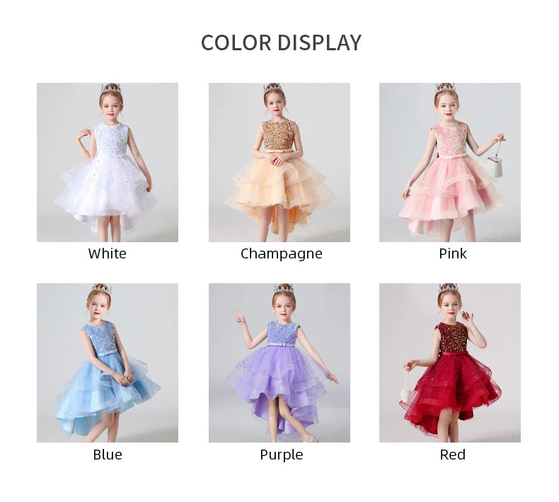 Sleeveless Kids Party Dress With Tulle Skirt