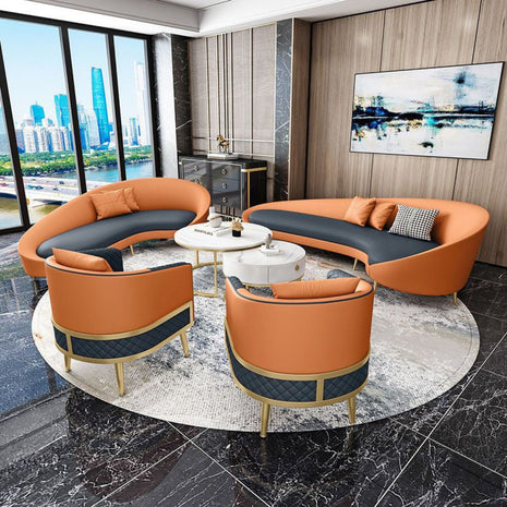 Modern Leather Circular Sofa Set / Ruchi