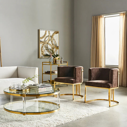 2 Piece Modern Velvet Accent Chairs / Ruchi