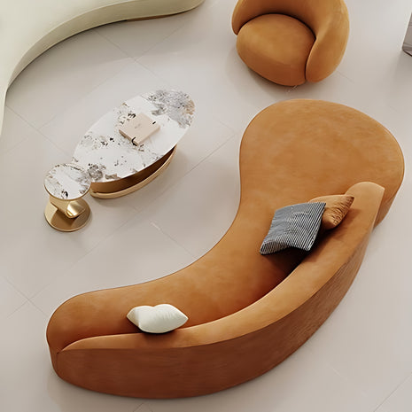 Affluent Curvy Fabric Upholstered Combination Sofa Set / Ruchi 
