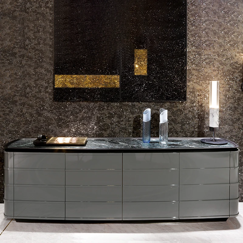 Modern Marble Top Buffet Table With Storage / Ruchi