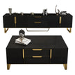 Elegant Wooden Coffee Table And TV Stand Set