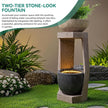 32-inch Resin and Fiberglass Outdoor Fountain with LED / Ruchi