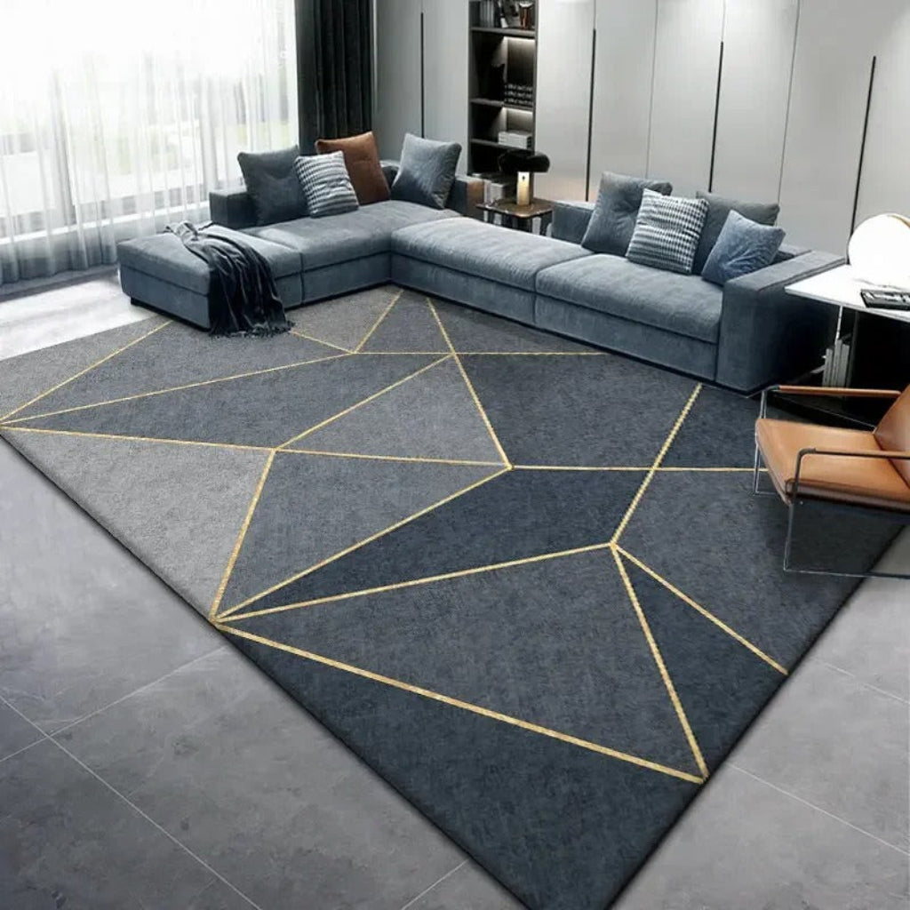 Multicolored Polyester Anti-Slip Living Room Rug
