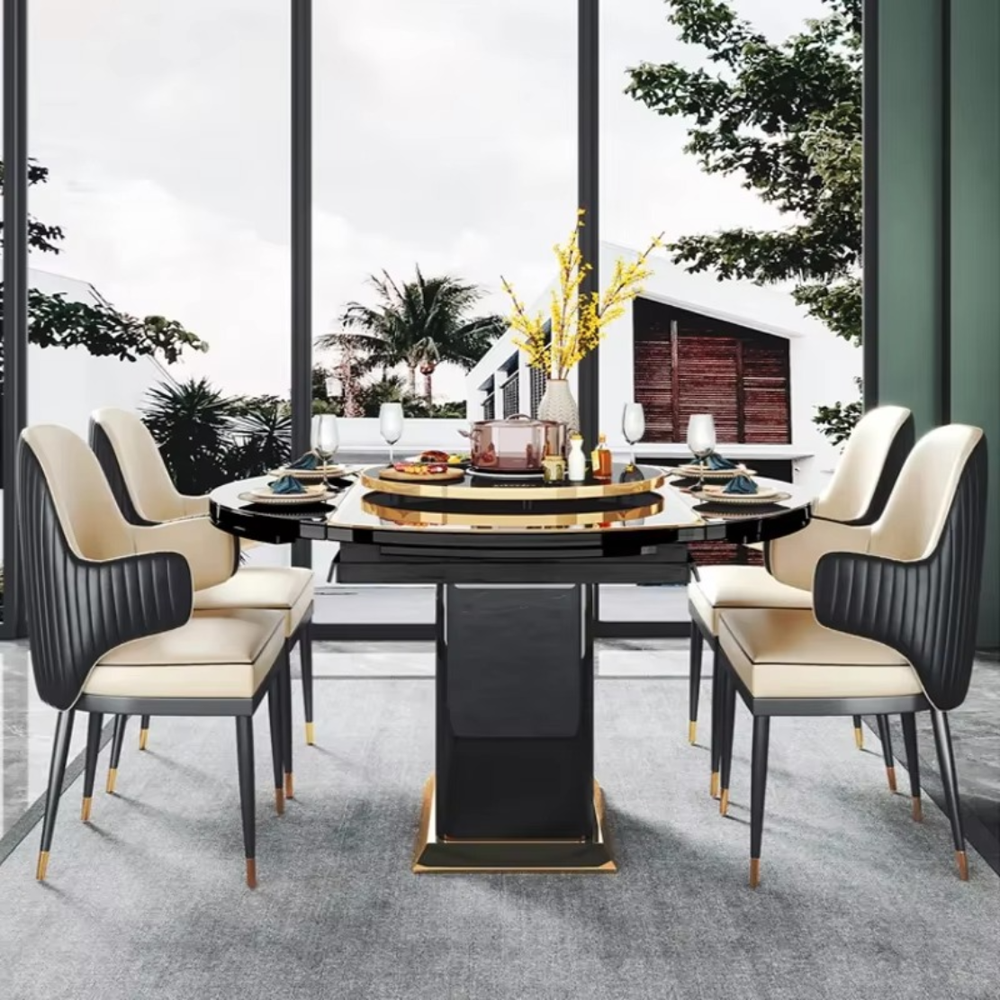 Smart-Heating Extendable Dining Table Set