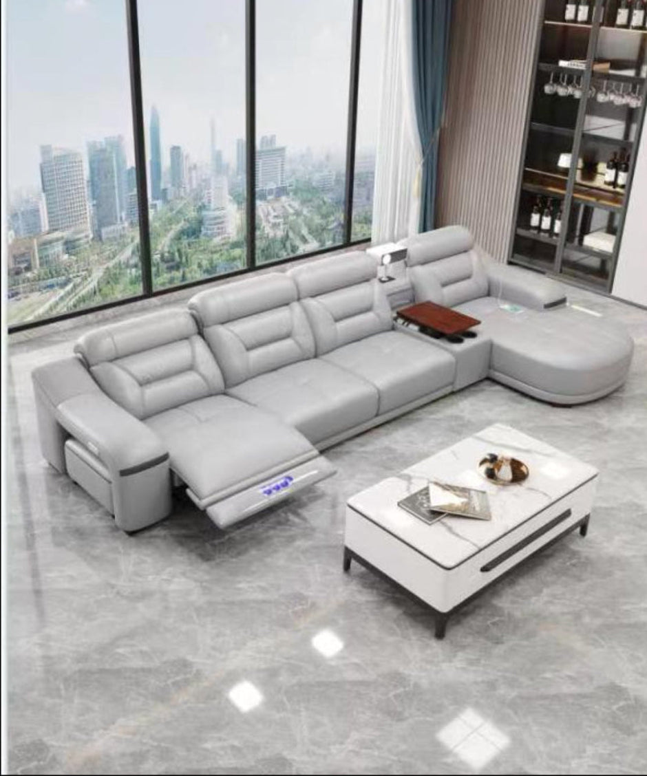 Comfy Electric Reclining Leather Sofa / Ruchi