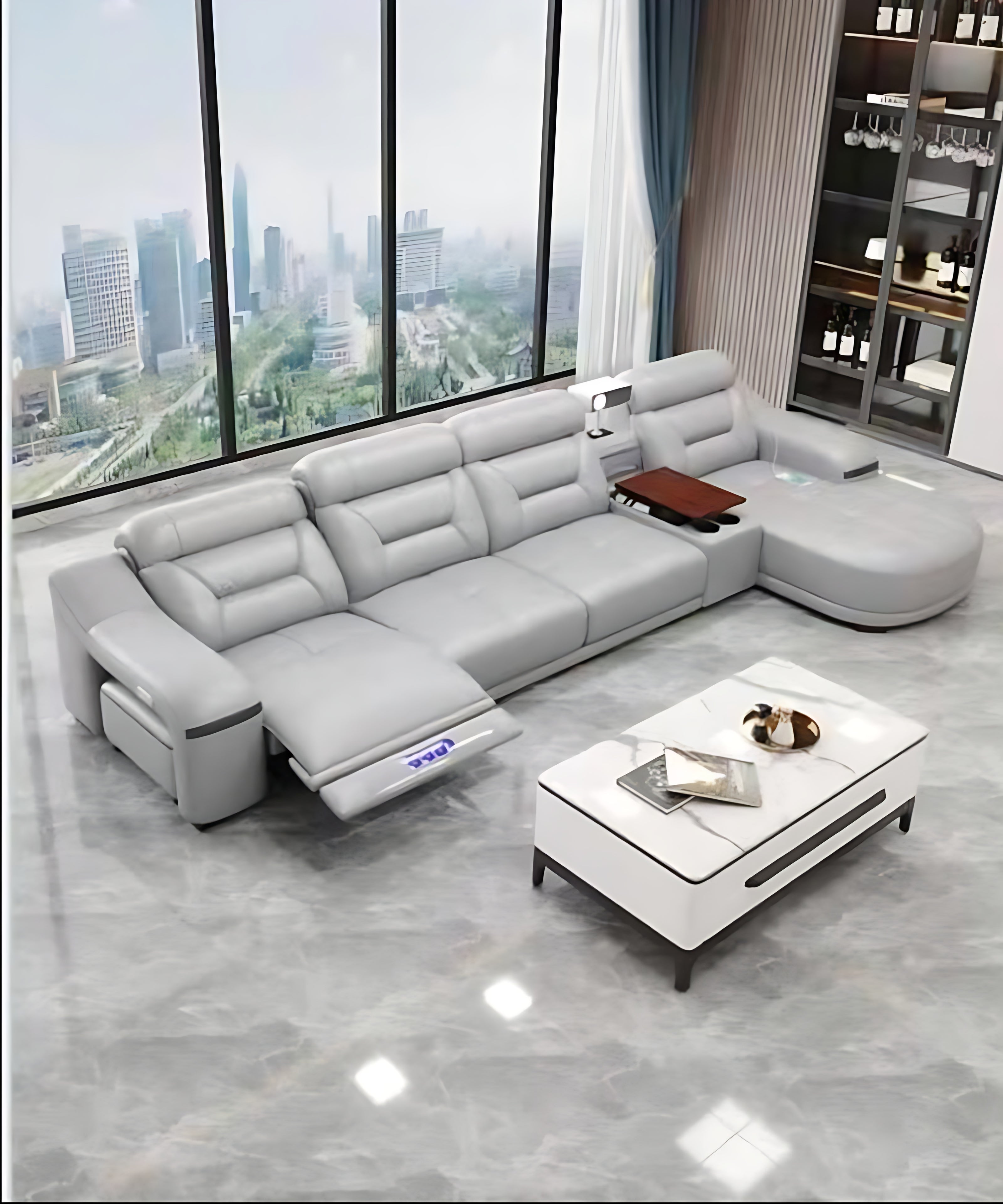 Comfy Electric Reclining Leather Sofa