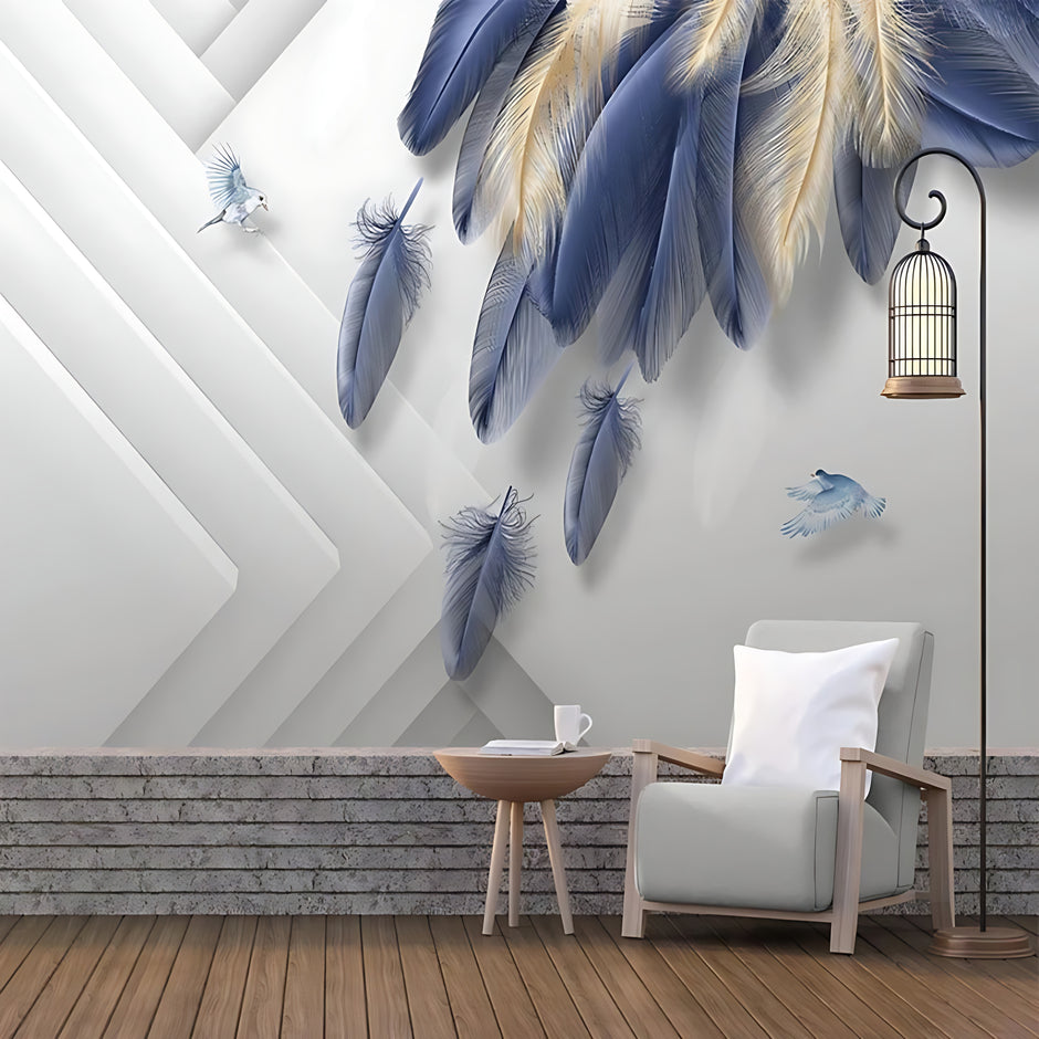 Modern Feather Design 3D Wallpaper For Home / Ruchi