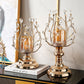 Exquisite Crystal-Accented Metal and Glass Candle Holder / Ruchi