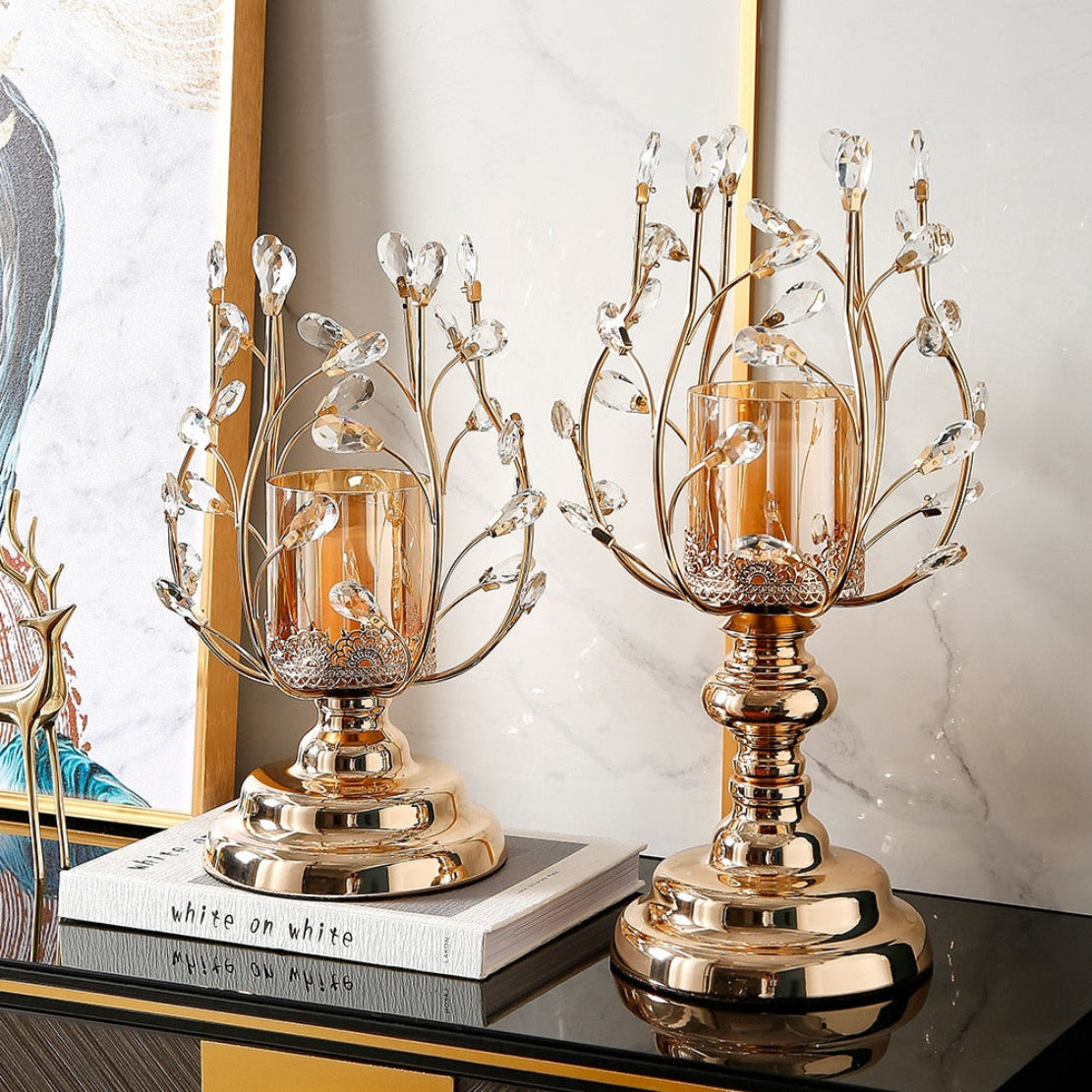 Vintage Metal Candle Holder Glass / Ruchi