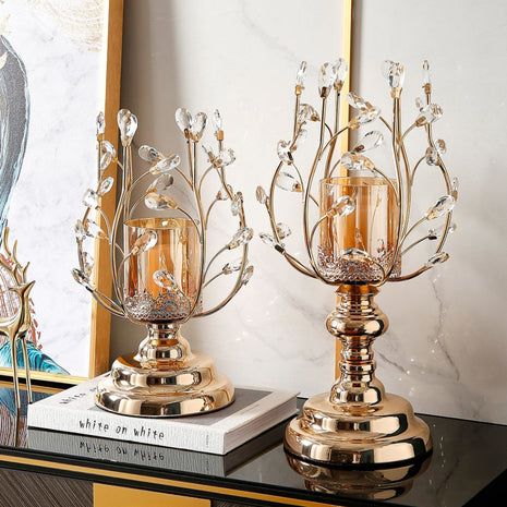 Vintage Metal Candle Holder Glass / Ruchi