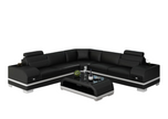 L-Shaped Leather Sectional Sofa With Storage