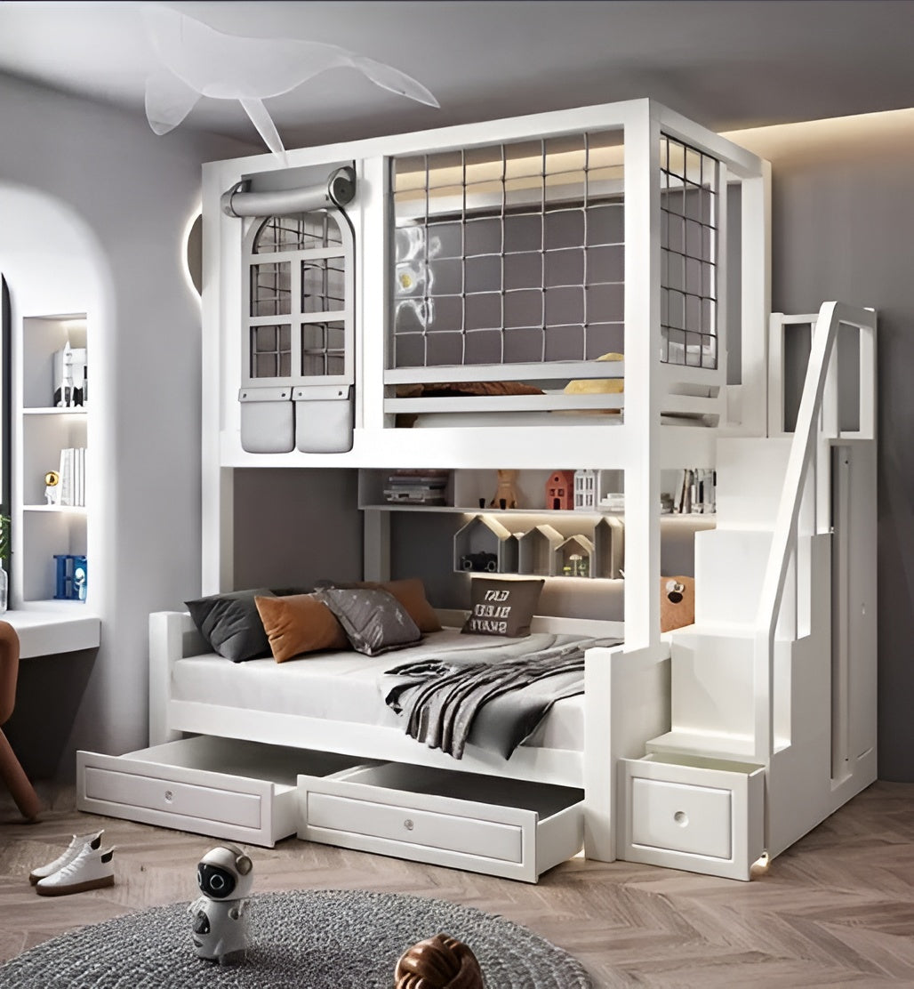 Modern Wooden Kids Bunk Bed