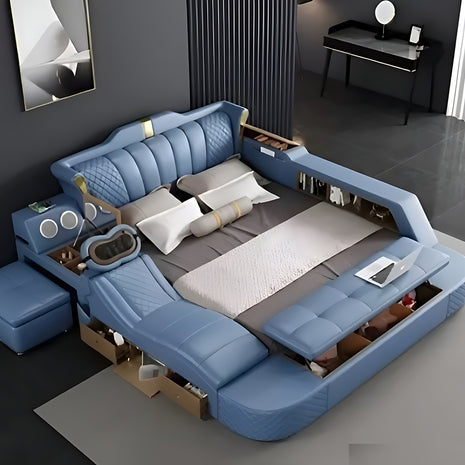 Multifunctional Smart Leather Bed With Massager / Ruchi