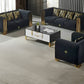 Modern Luxurious Black Velvet Sofa Set
