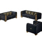 Modern Luxurious Black Velvet Sofa Set