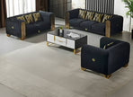 Modern Luxurious Black Velvet Sofa Set