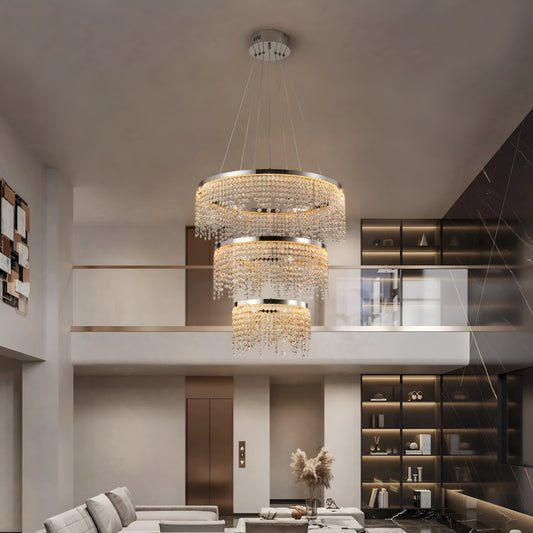 Modern LED Crystal Circular Chandelier / Ruchi 