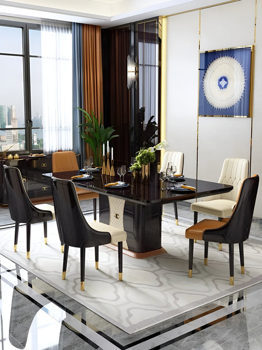 Wooden Rectangular Dining Table Set For 6 / Ruchi