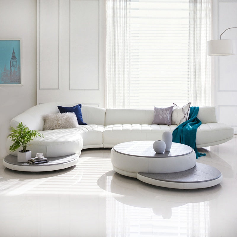 Genuine Leather Sectional Sofa With Chaise / Ruchi