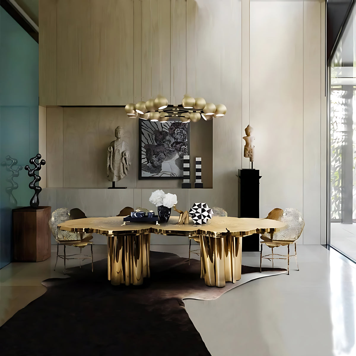Modern Luxurious Metal Dining Table / Ruchi