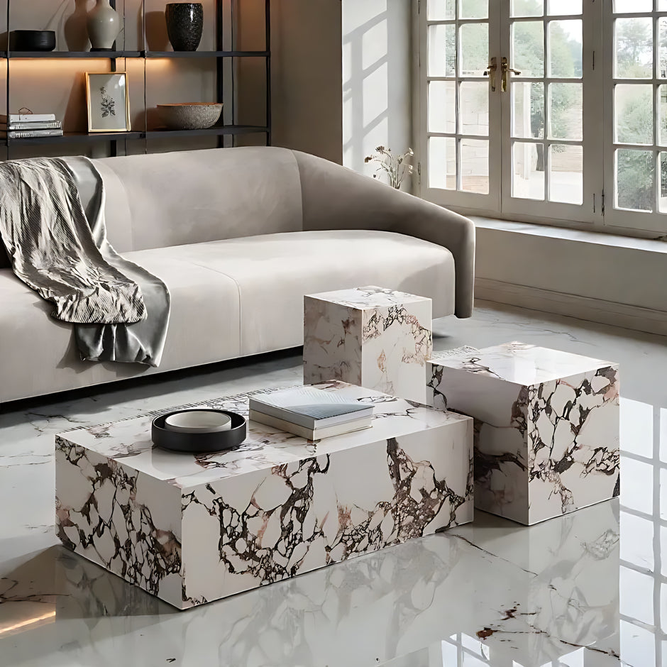 Modern Rectangular Marble Coffee Table / Ruchi