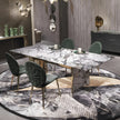 Rectangular Marble Dining Table Set With Bench