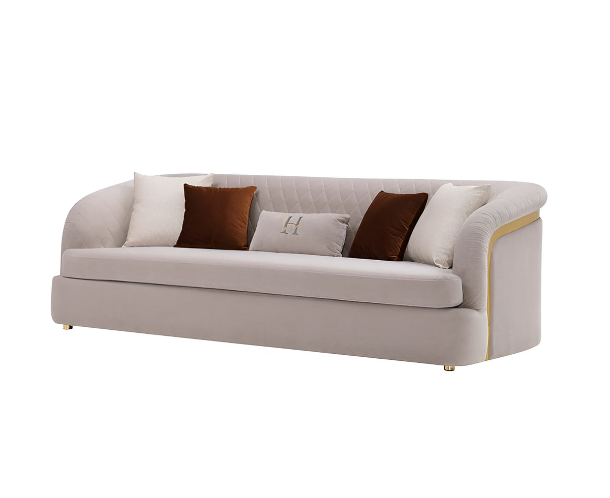 Luxurious 3 Pieces Velvet Fabric Sofa Set / Ruchi
